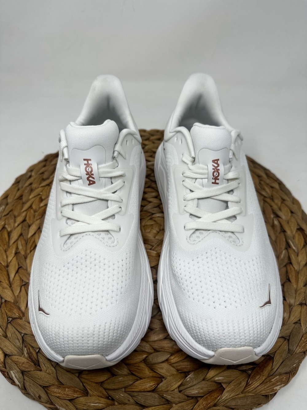 Hoka White Athletic Running Shoes - Picture 6 of 9